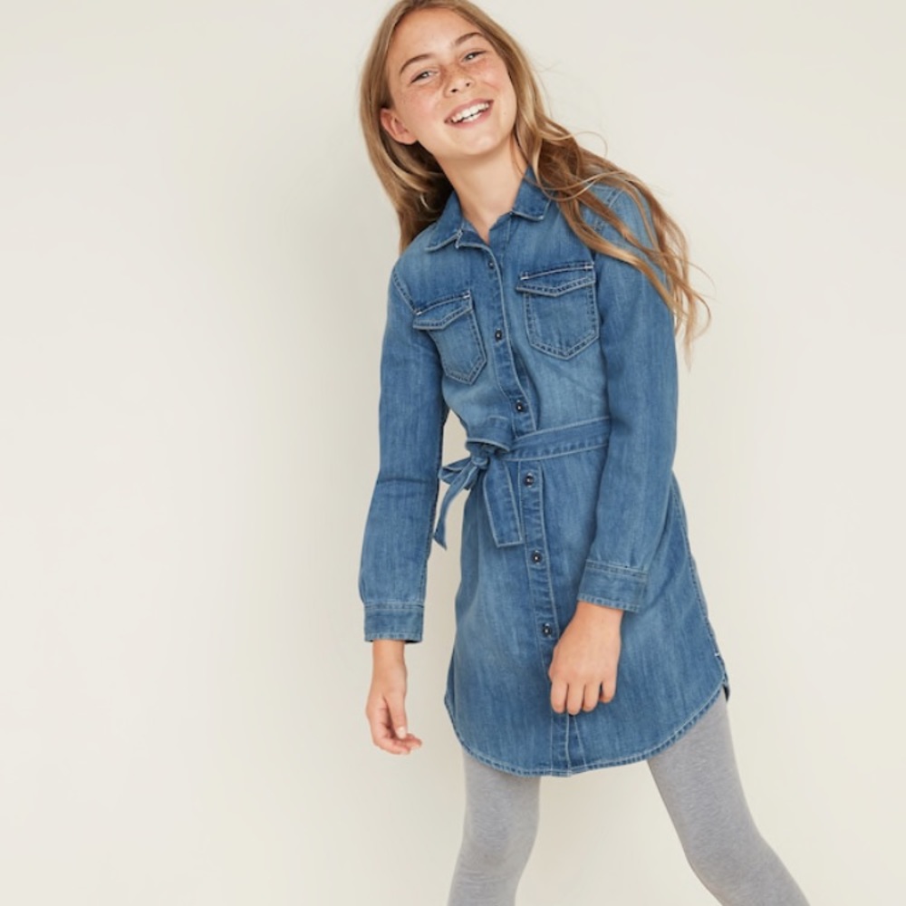 Girls Denim Shirt dress